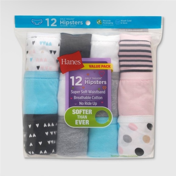 Hanes Other - Hanes Girls' Tagless Hipsters Value Pack